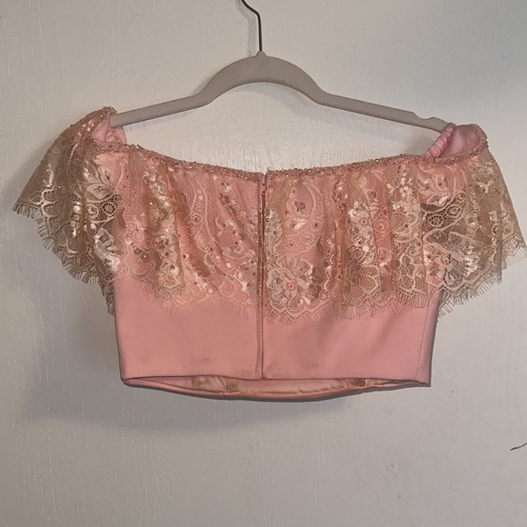 Madison James, Size 0, 2 Piece Pink Prom Dress - Picture 3 of 6